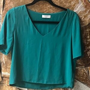 Women's Teal V-Neck Blouse